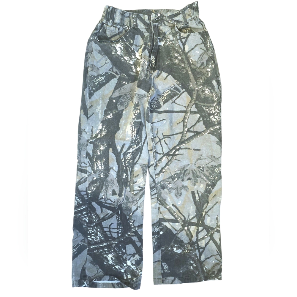 Camo Casual Pants ☆ Wide Leg Juniors Size 0-2 ☆ Elastic Sides